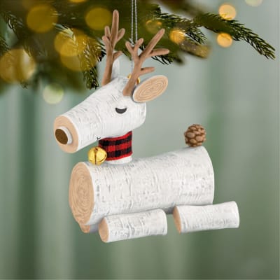 Birch Reindeer Ornament