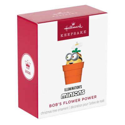 Mini Minions Bob's Flower Power Ornament, 1.25