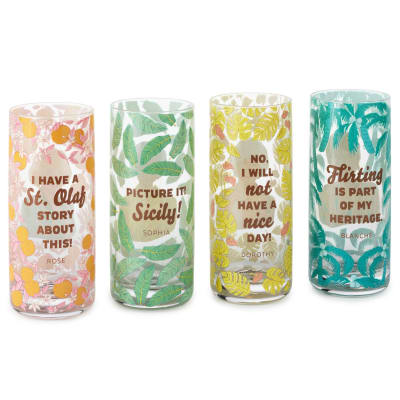 The Golden Girls Cameos and Quotes Drinking Glasses, Set of 4