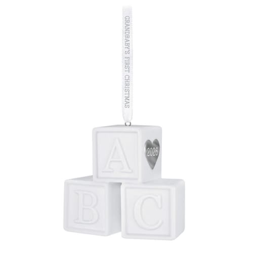 Grandbaby's First Christmas Blocks 2026 Porcelain Ornament