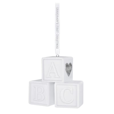 Grandbaby's First Christmas Blocks 2026 Porcelain Ornament