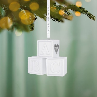 Grandbaby's First Christmas Blocks 2026 Porcelain Ornament