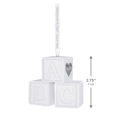 Grandbaby's First Christmas Blocks 2026 Porcelain Ornament