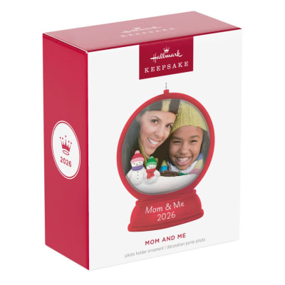 Mom and Me Snow Globe 2026 Photo Frame Ornament