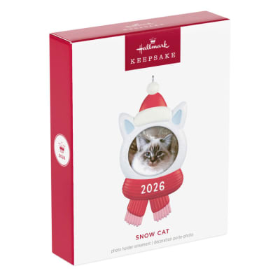 Snow Cat 2026 Photo Frame Ornament