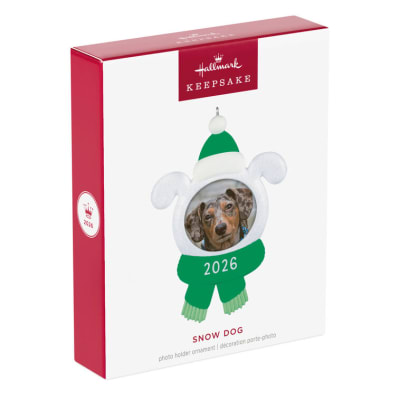 Snow Dog 2026 Photo Frame Ornament