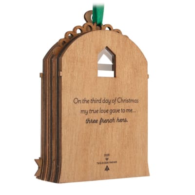 Twelve Days of Christmas French Hens Papercraft Ornament