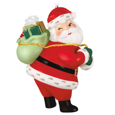 Vintage Santa Porcelain Ornament