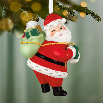 Vintage Santa Porcelain Ornament