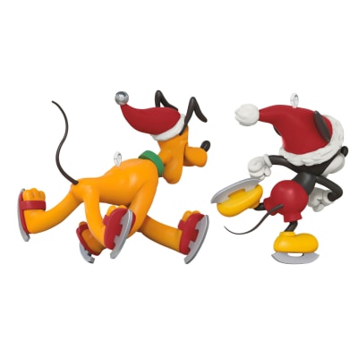 Mini Disney Mickey and Friends Gliding and Sliding Ornaments, Set of 2