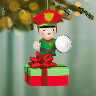 Elf Security Peekbuster Ornament With Motion-Activated Sound and Light