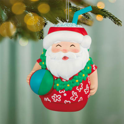 Seasons Tiki-ngs Santa Ornament