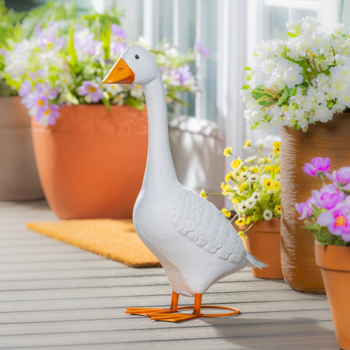 Giddy the Goose | Metal Porch Goose Statue