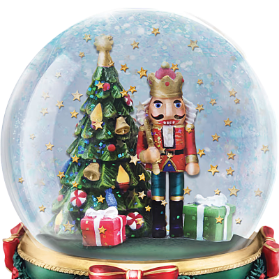Christmas Nutcracker Musical Glitter Globe Figurine