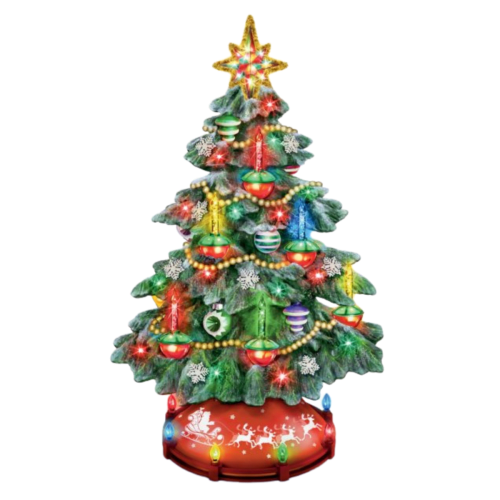 Thomas Kinkade 'Merry Memories' Bubble Light Tree Musical Illuminated Figurine