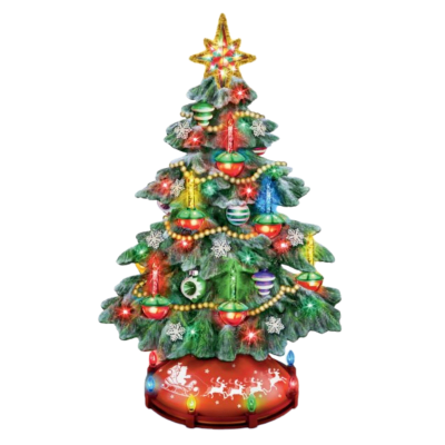 Thomas Kinkade 'Merry Memories' Bubble Light Tree Musical Illuminated Figurine