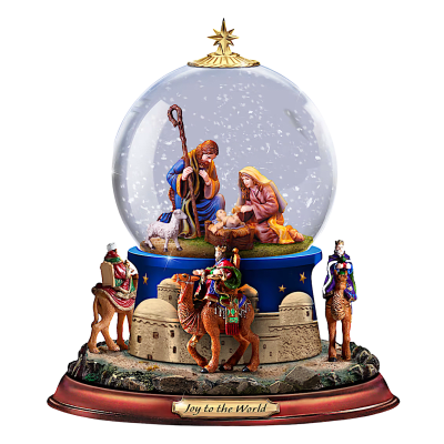 Thomas Kinkade 'Nativity' Rotating Musical Illuminated Snow Globe Figurine