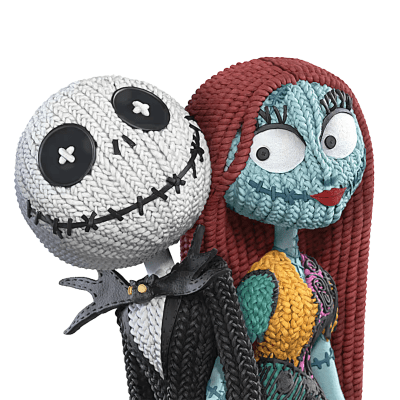 Disney Tim Burton's The Nightmare Before Christmas 'Jack and Sally' Yarn Figurine