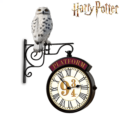Harry Potter™ 'Platform 9 3/4' King’s Cross Station Two-Sided Illuminated Wall Clock