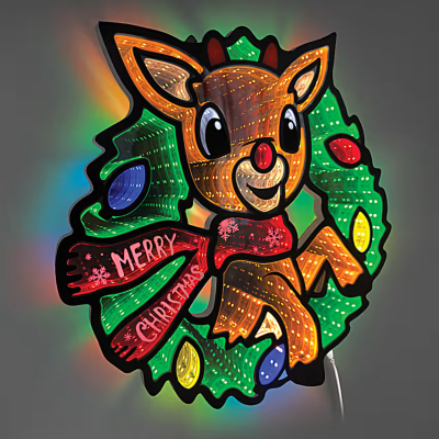 Rudolph the Red-Nosed Reindeer LED Light Infinity Mirror