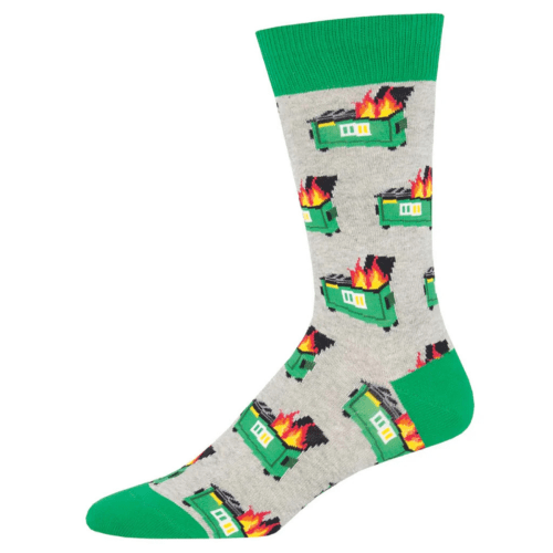 Socksmith Men's 'Dumpster Fire' Gray Heather Socks