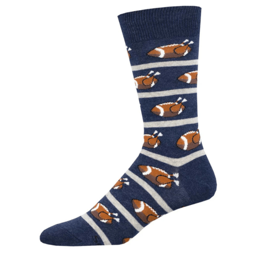 Socksmith Men's 'Thanksgiving Football' Navy Heather Socks