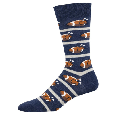 Socksmith Men's 'Thanksgiving Football' Navy Heather Socks