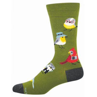 Socksmith Men's 'Bird Is The Nerd' Green Socks