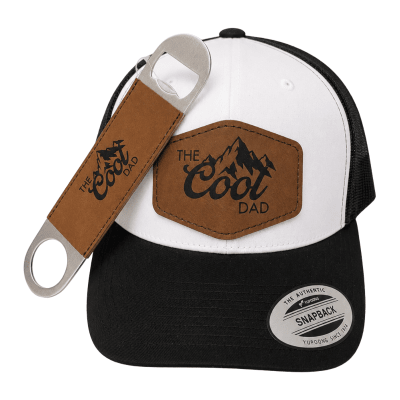 The Cool Dad Black & White Retro Trucker Cap + Bottle Opener