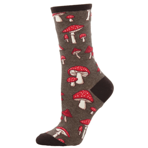 Socksmith Women's 'Pretty Fly For A Fungi' Brown Heather Socks