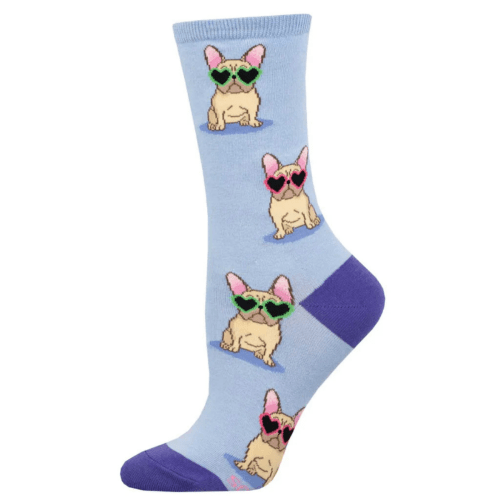 Socksmith Women's 'Frenchie Fashion' Periwinkle Socks