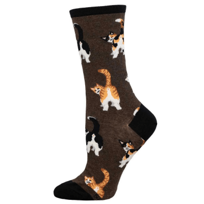 Socksmith Women's 'Cat Butts' Brown Heather Socks