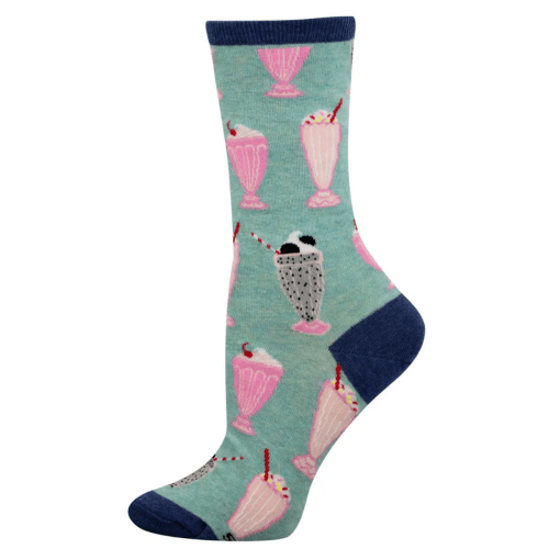 Socksmith Women's 'Diner Milkshakes' Blue Heather Socks