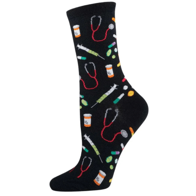 Socksmith Women's 'Meds' Black Socks
