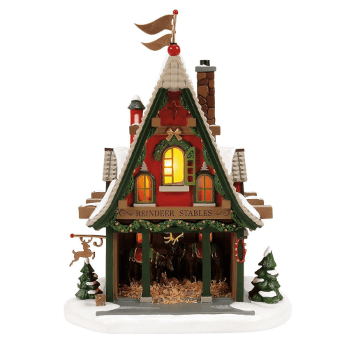Department 56 | 50th Reindeer Acres Stable Figurine