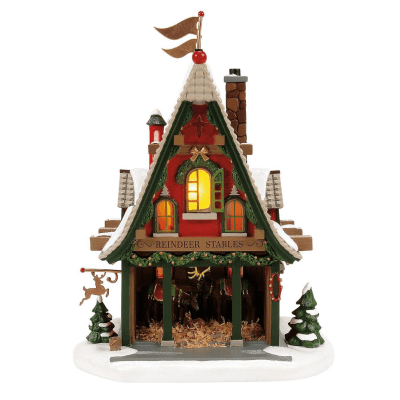 Department 56 | 50th Reindeer Acres Stable Figurine
