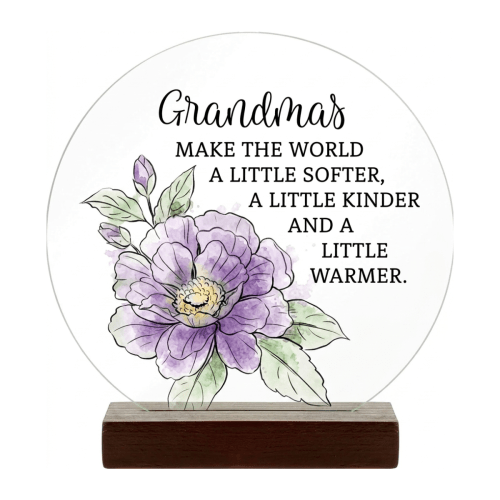 Grandmas Make The World Round Glass Sign