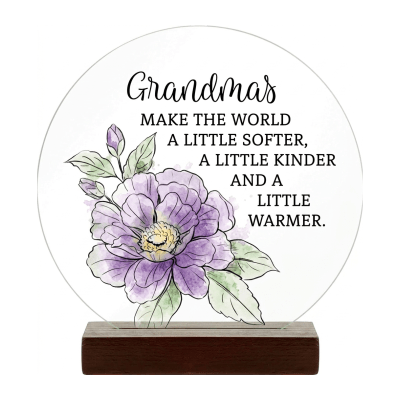 Grandmas Make The World Round Glass Sign