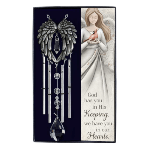 Memorial Wings 'God Has You In His Keeping' Metal and Crystal Wind Chimes
