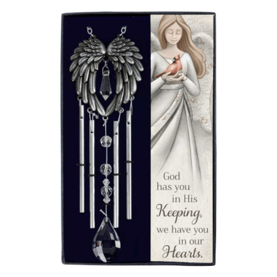 Memorial Wings 'God Has You In His Keeping' Metal and Crystal Wind Chimes