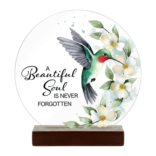 Memorial 'A Beautiful Soul' Round Glass Sign