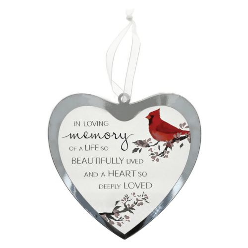 Always By Your Side Memorial 'In Loving Memory' Mirrored Glass Ornament