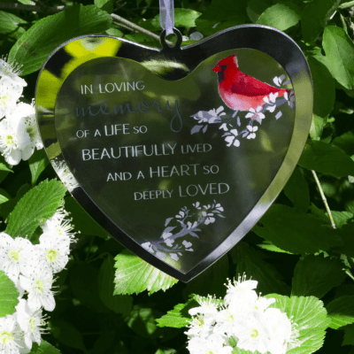 Always By Your Side Memorial 'In Loving Memory' Mirrored Glass Ornament