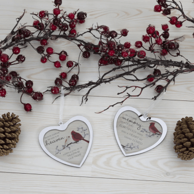 Always By Your Side Memorial 'In Loving Memory' Mirrored Glass Ornament