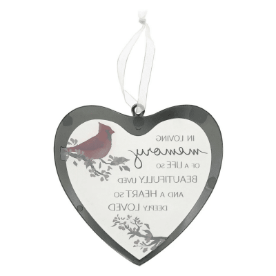 Always By Your Side Memorial 'In Loving Memory' Mirrored Glass Ornament
