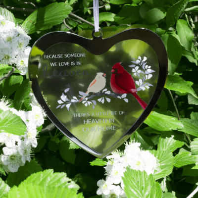 Always By Your Side Memorial 'Heaven In Our Home' Mirrored Glass Ornament