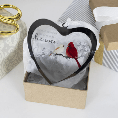Always By Your Side Memorial 'Heaven In Our Home' Mirrored Glass Ornament