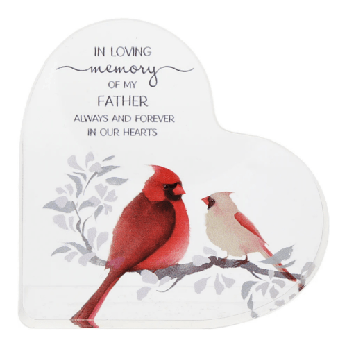 Always By Your Side Memorial 'Loving Memory Father' Acrylic Heart Plaque