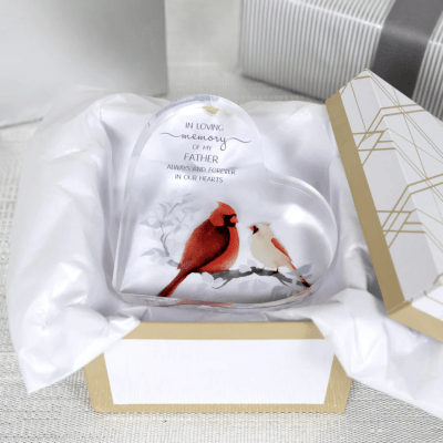 Always By Your Side Memorial 'Loving Memory Father' Acrylic Heart Plaque