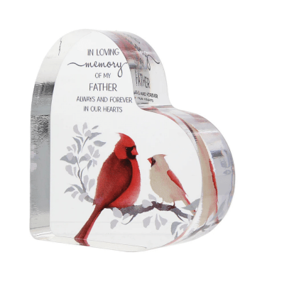 Always By Your Side Memorial 'Loving Memory Father' Acrylic Heart Plaque